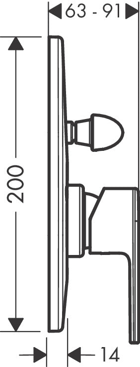 Vernis Shape Single lever bath mixer for concealed installation