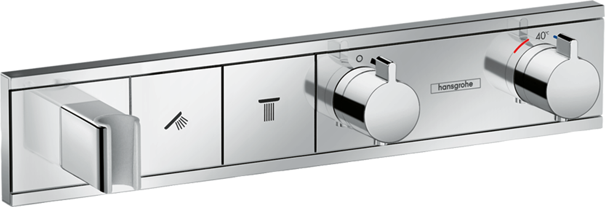 RainSelect Thermostat for concealed installation for 2 functions with integrated shower holder