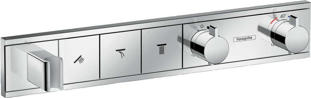 RainSelect Thermostat for concealed installation for 3 functions with integrated shower holder