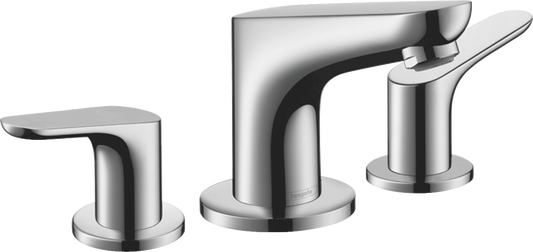 Focus 3-hole basin mixer 100 with pop-up waste set