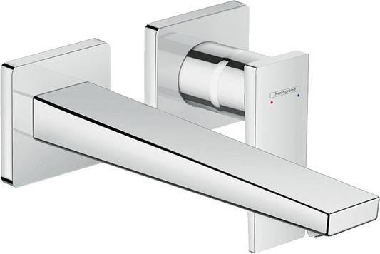 Metropol Single lever basin mixer for concealed installation wall-mounted with lever handle and spout 22,5 cm