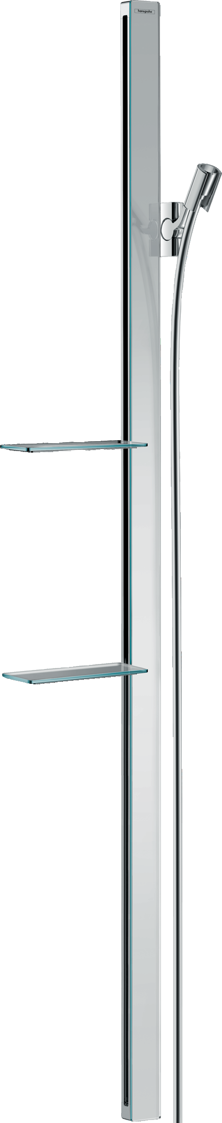 Unica Shower bar E 150 cm with Isiflex shower hose 160 cm and shelves