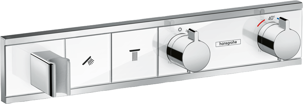 RainSelect Thermostat for concealed installation for 2 functions with integrated shower holder