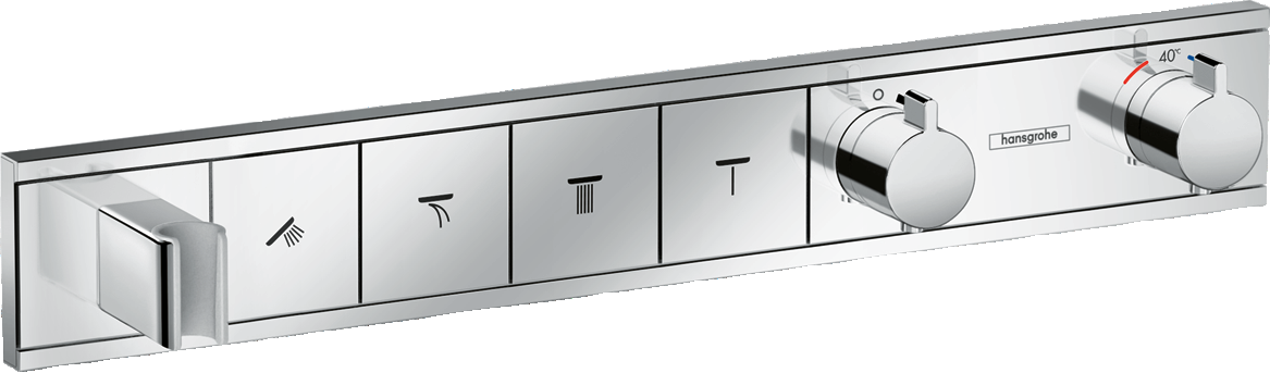 RainSelect Thermostat for concealed installation for 4 functions with integrated shower holder