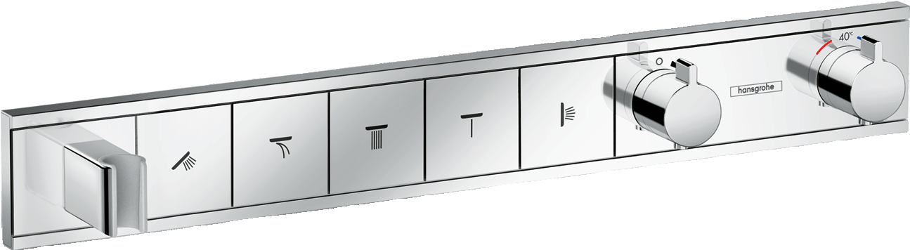RainSelect Thermostat for concealed installation for 5 functions with integrated shower holder